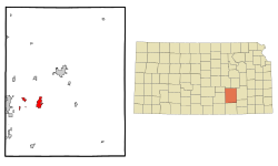 Butler County Kansas Incorporated and Unincorporated areas Augusta Highlighted